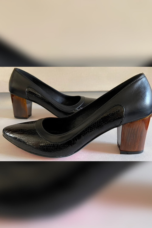 کفش پاشنه بلند پاشنه چوبی