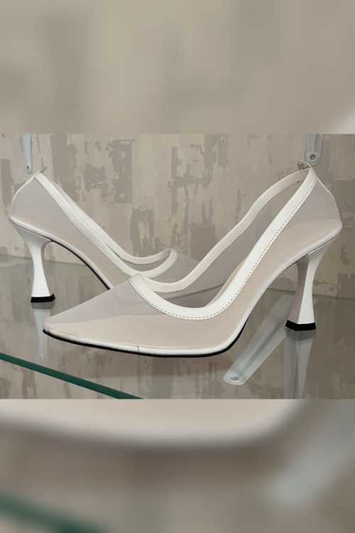 خرید کفش توری سفید زنانه