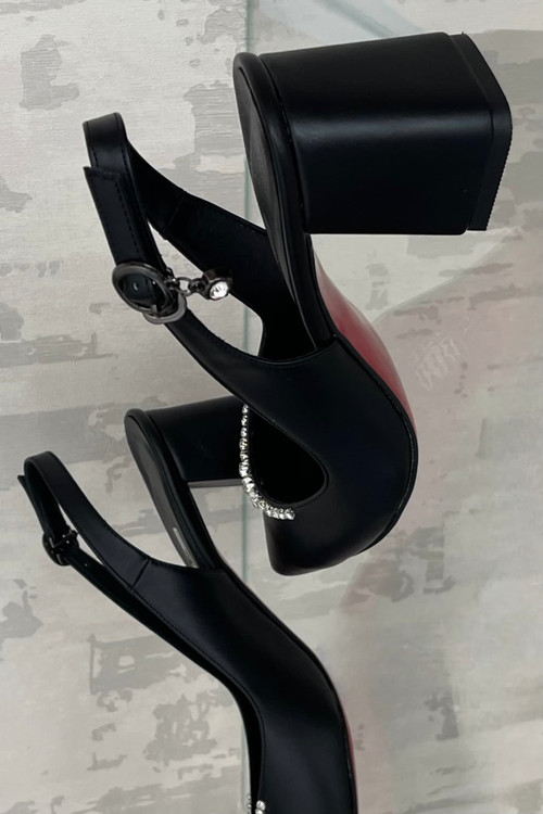 کفش پاشنه بلند مجلسی مشکی راحت