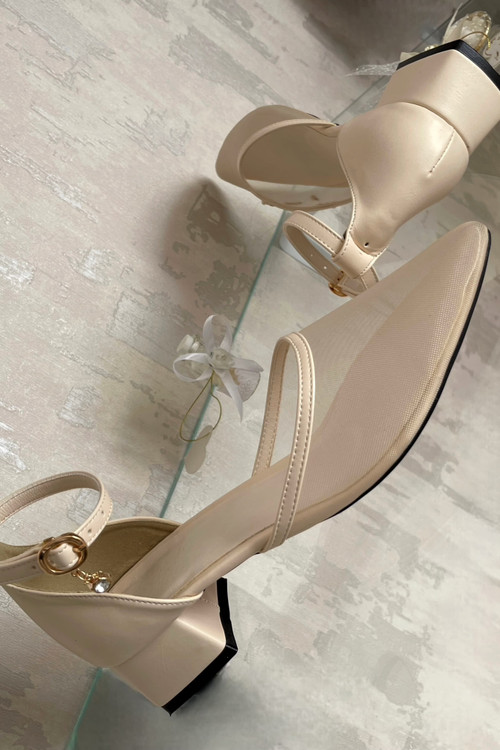 کفش توری ساده کرم